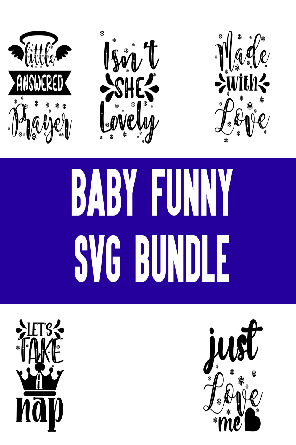 Baby Funny svg Bundle pinterest preview image.