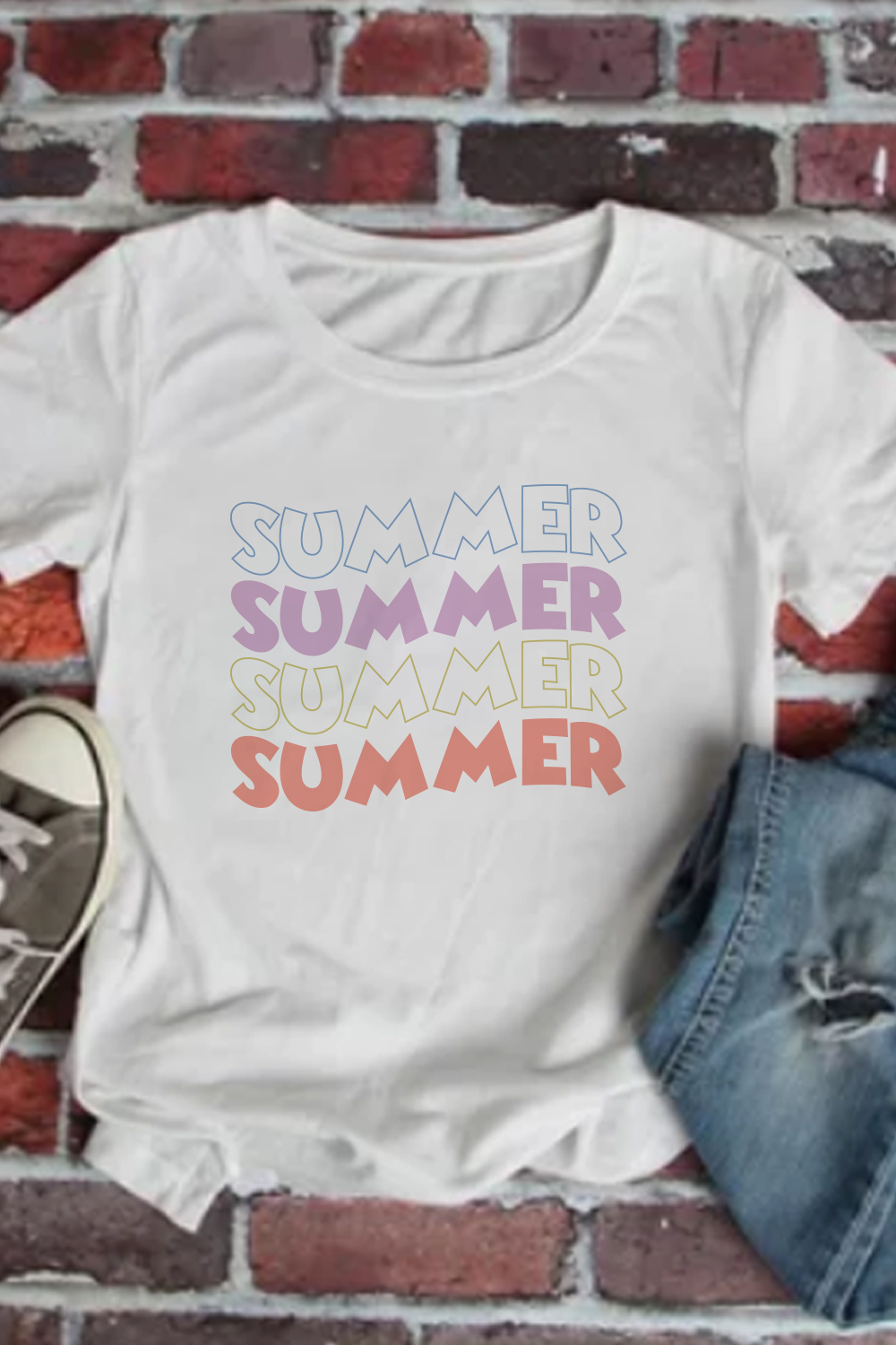 Summer SVG Design, summer t shirt pinterest preview image.