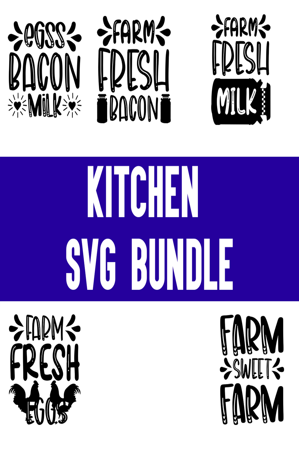 Kitchen svg Bundle pinterest preview image.