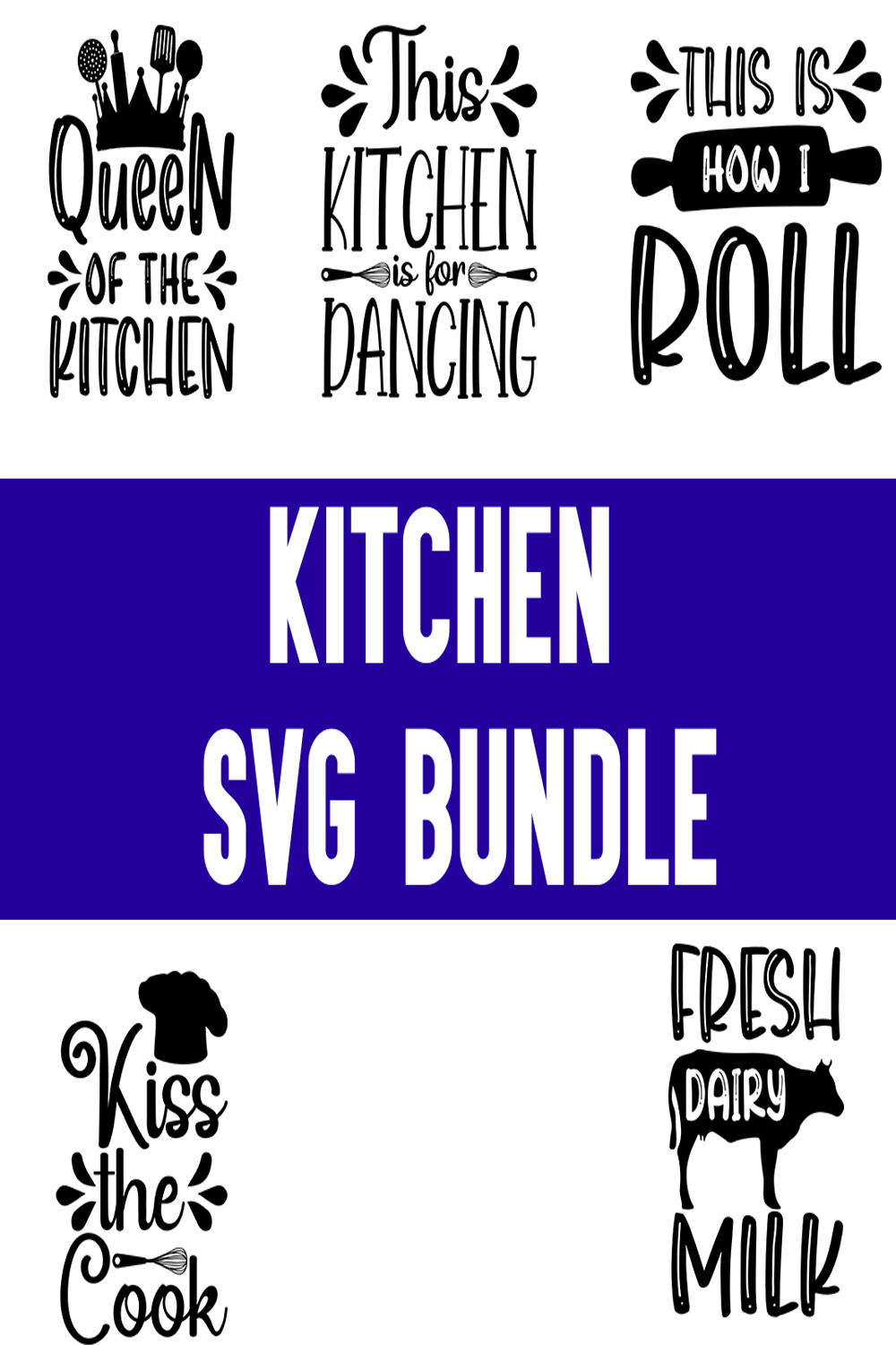 Kitchen svg Bundle pinterest preview image.