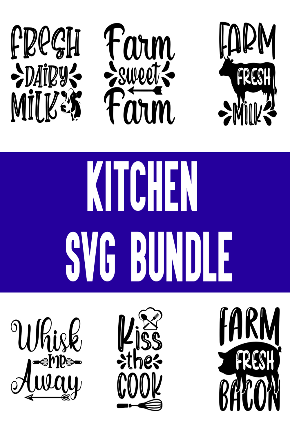 Kitchen svg Bundle pinterest preview image.