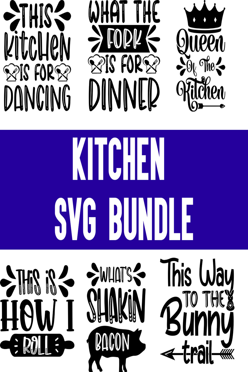 Kitchen svg Bundle pinterest preview image.