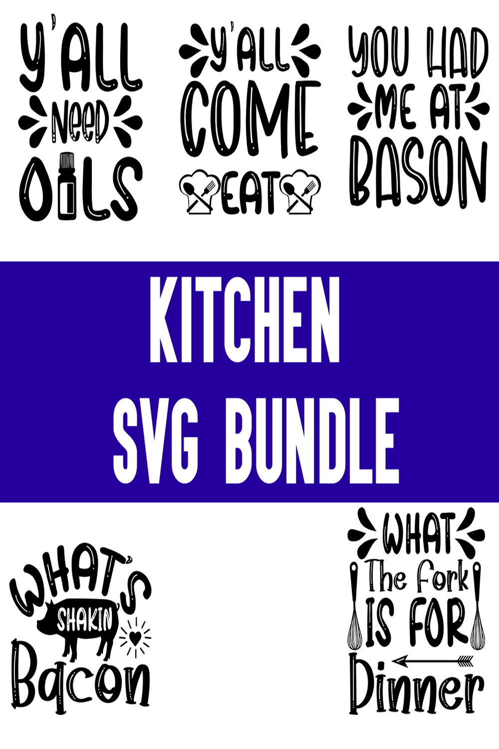 Kitchen svg Bundle pinterest preview image.