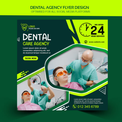 Professional Dental Flyer Template cover image.