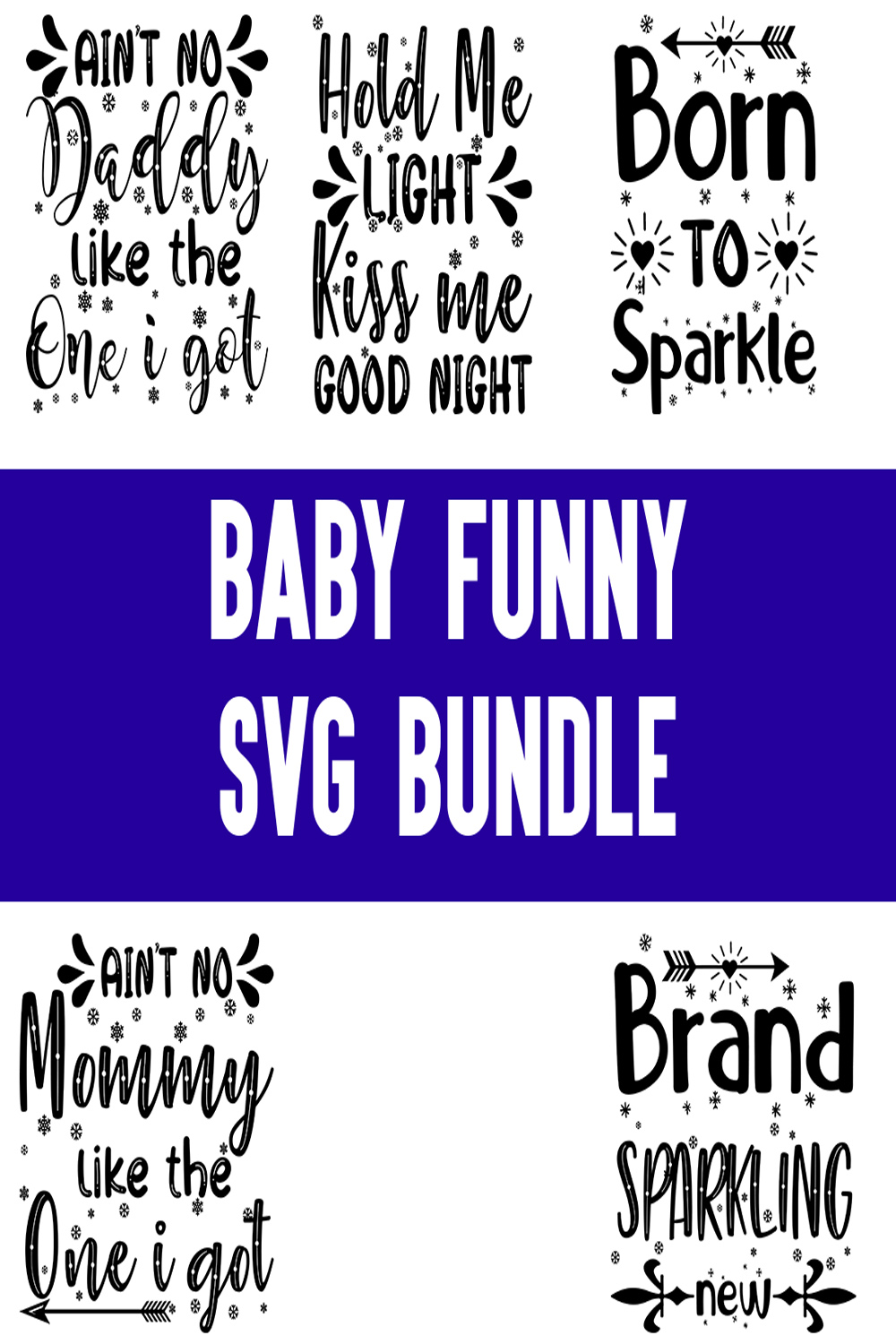 Baby Funny svg Bundle pinterest preview image.