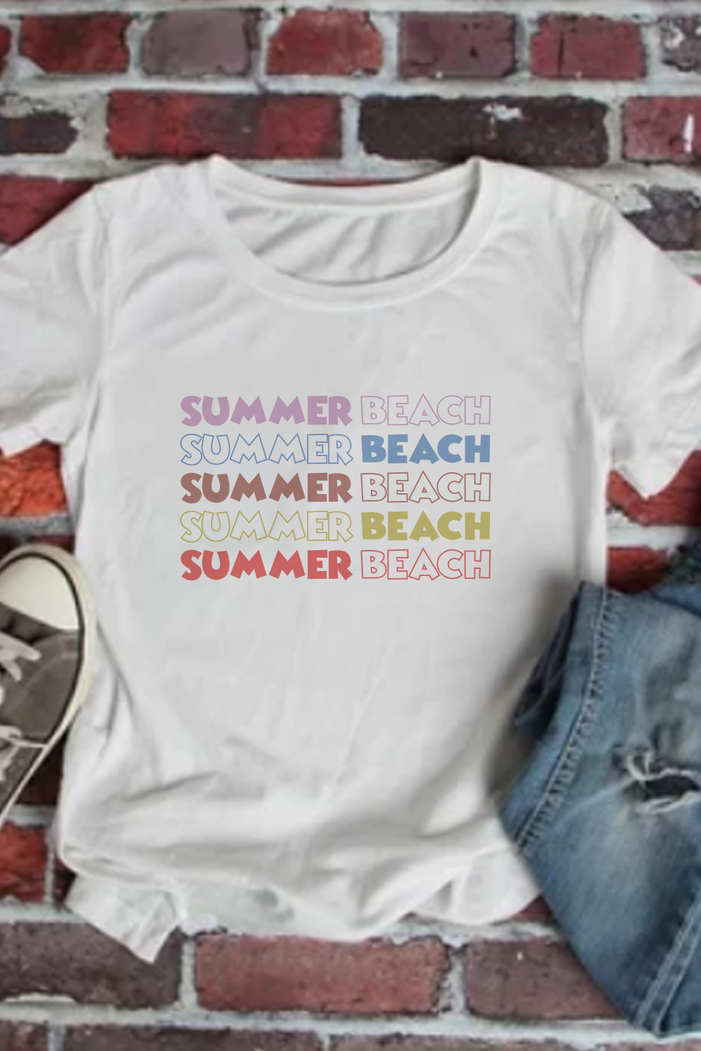 Summer Beach, Summer t-shirt Design pinterest preview image.
