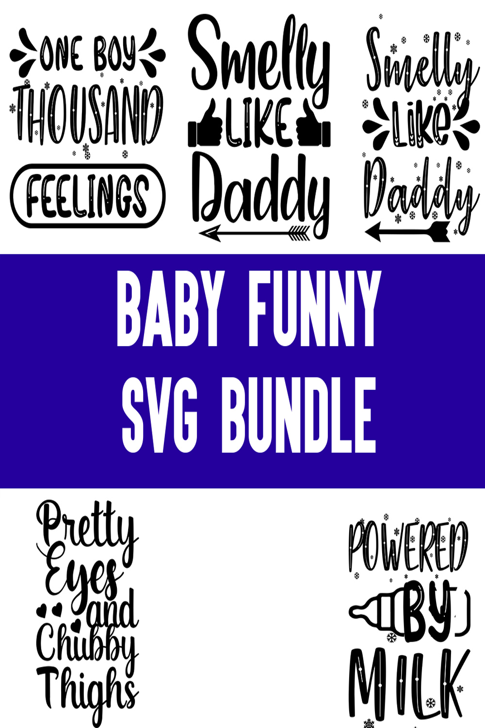 Baby Funny svg Bundle pinterest preview image.