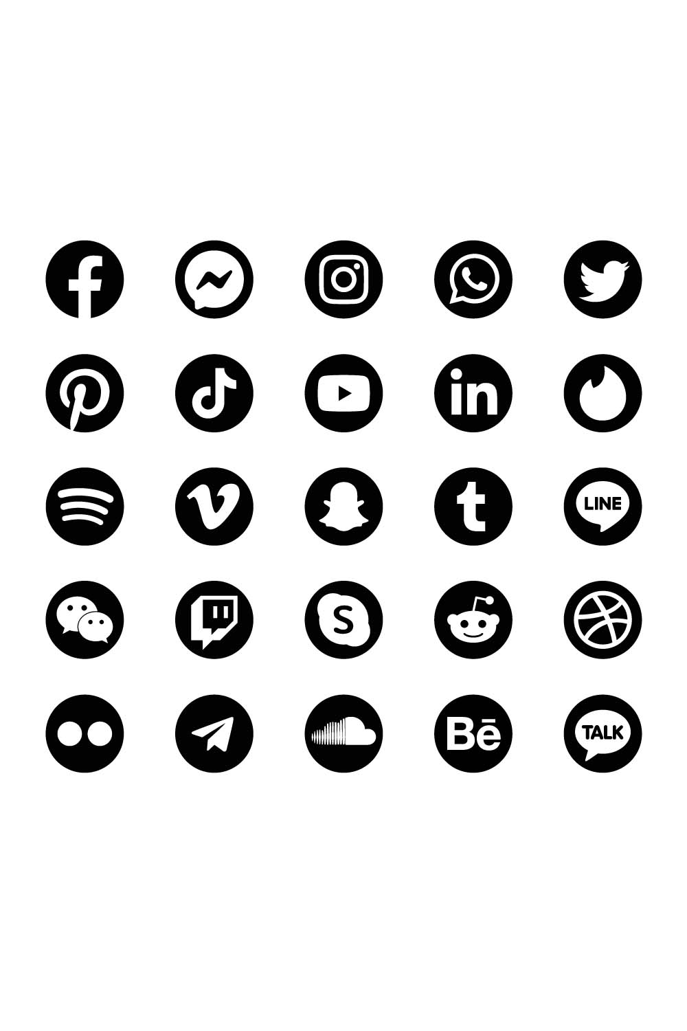 SOCIAL MEDIA ICONS pinterest preview image.