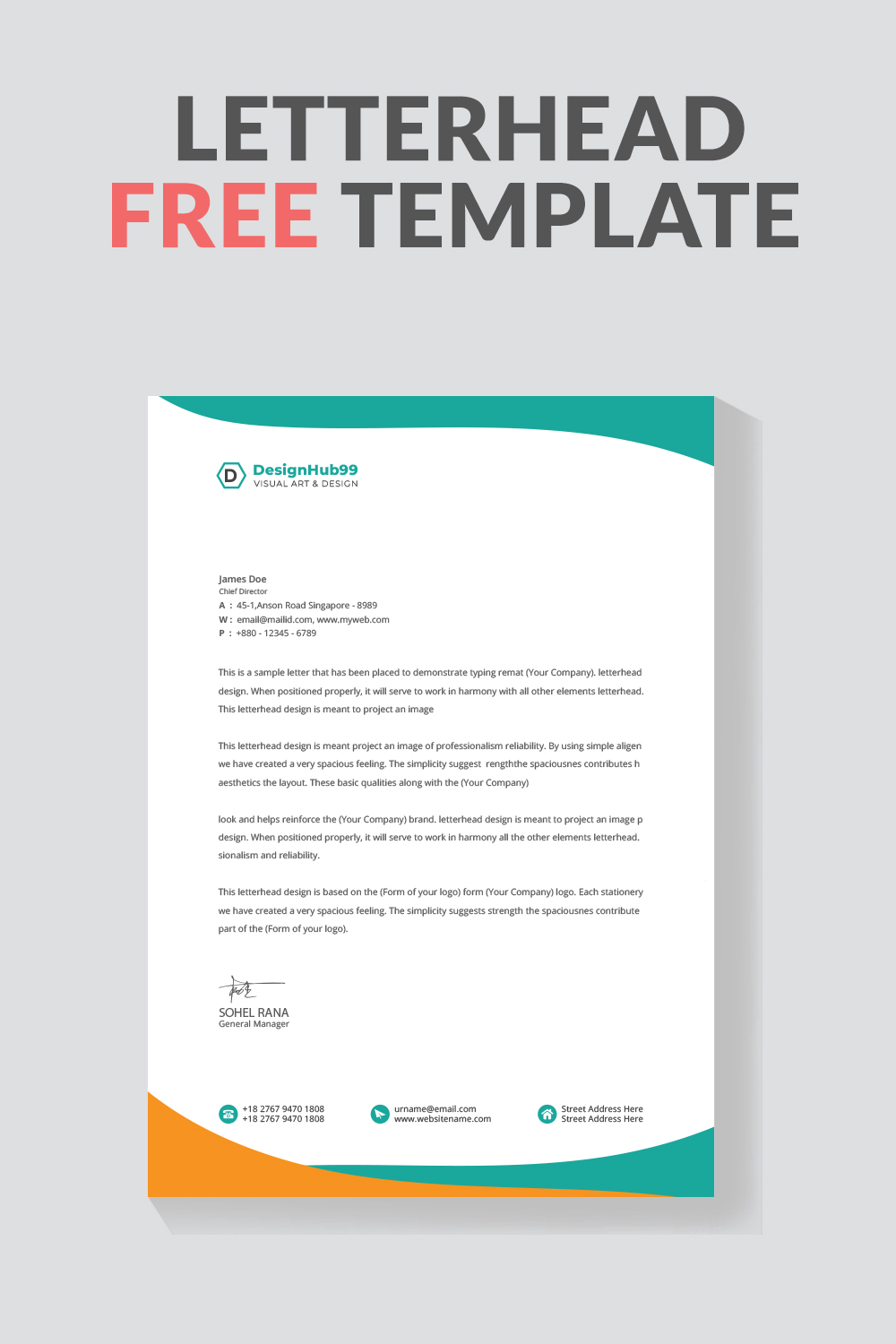 Letterhead Design Modern Business Letterhead Design Template, modern letterhead design template free pinterest preview image.