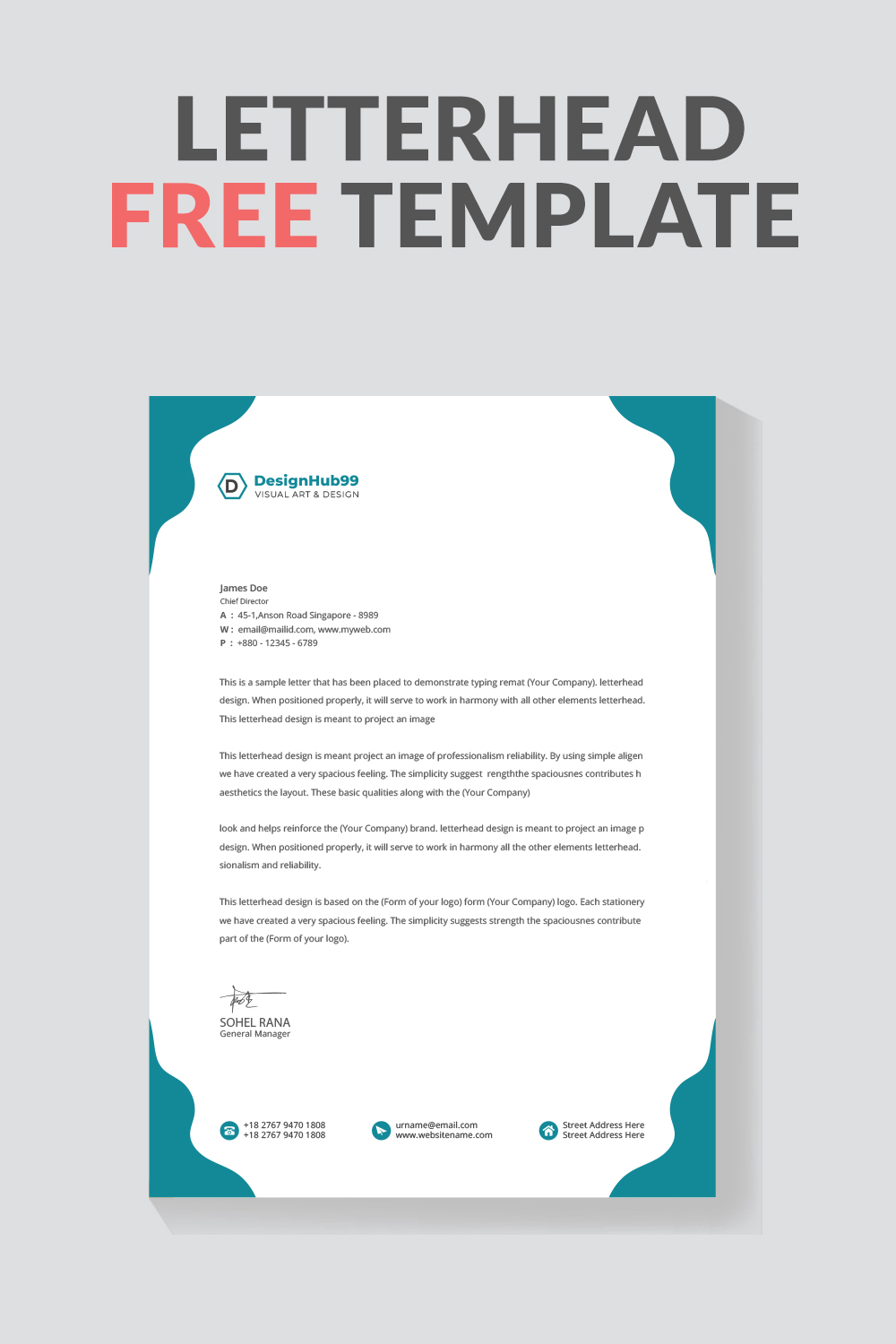 Letterhead Design Modern Business Letterhead Design Template, modern letterhead design template free pinterest preview image.