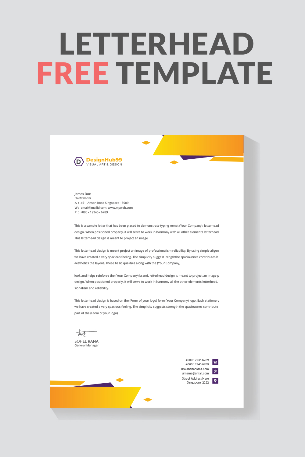 Letterhead Design Modern Business Letterhead Design Template, modern letterhead design template free pinterest preview image.