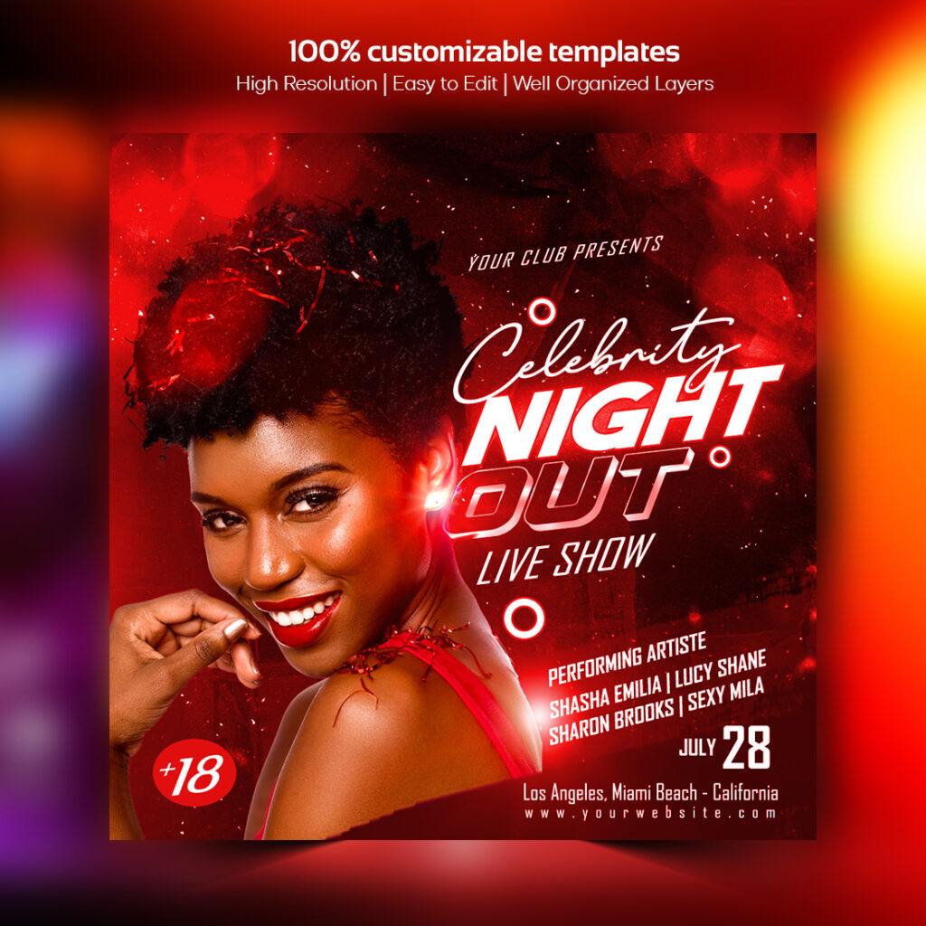 Night Party Flyer Template PSD - MasterBundles