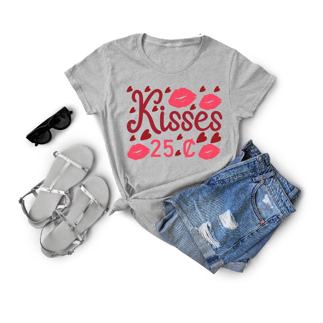 Kisses 25 C/ T-Shirt Cut File preview image.