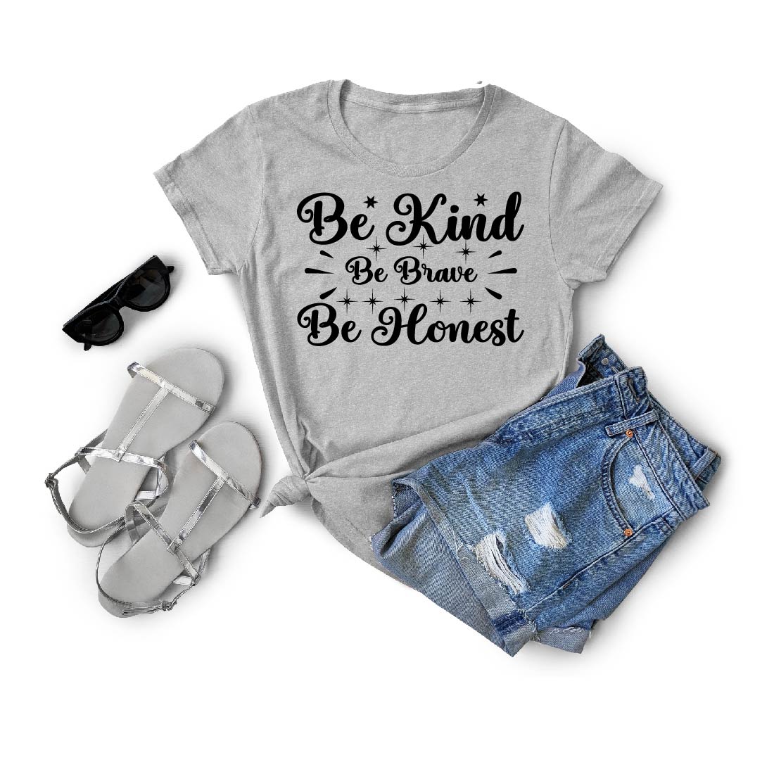 Be Kind Be Brave Be Honest T-Shirt Cut file preview image.