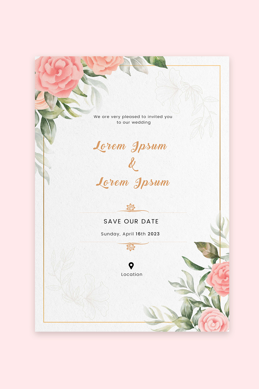 PSD wedding template pinterest preview image.