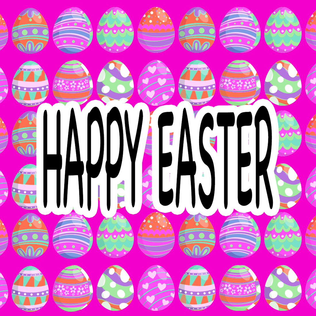 Hand drawn easter day eggs with happy colours preview image.