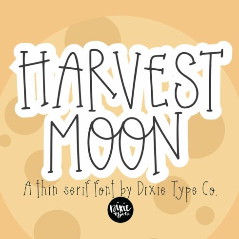 HARVEST MOON a Thin Serif Font cover image.