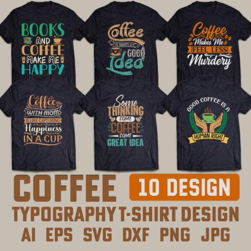 Coffee Typography T-shirt Design Bundle (Volume-1) cover image.