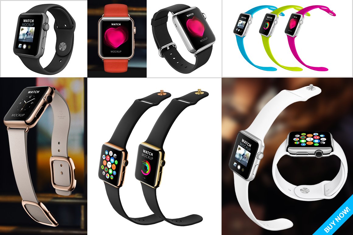 Apple Watch Mockups preview image.
