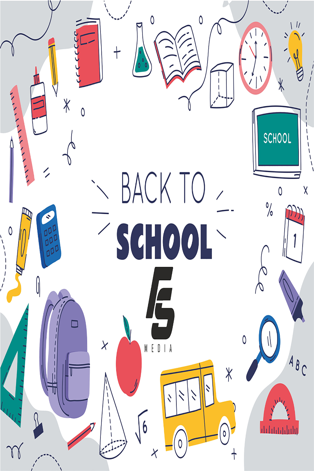 Free vector hand drawn back to school background pinterest preview image.