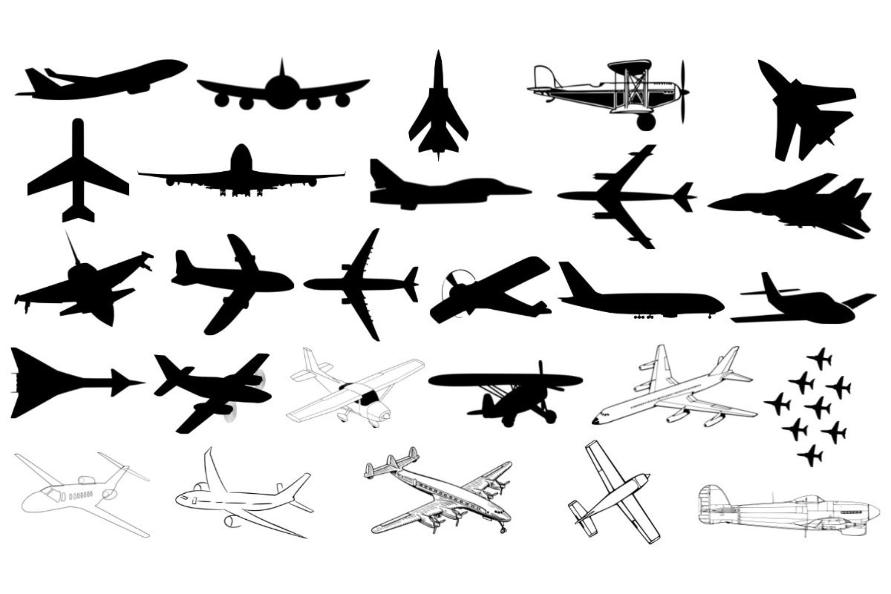 Airplane Silhouette Bundle cover image.