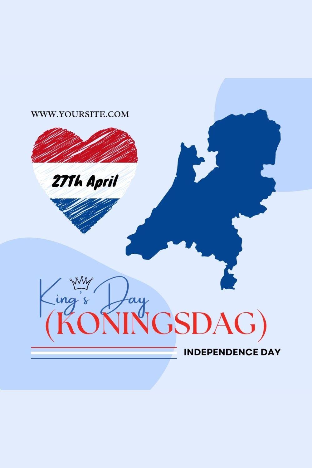 Kings Day Koningsdag Instagram Template pinterest preview image.