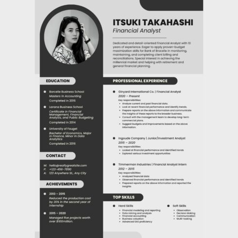 Professional Looking Resume / CV Template cover image.