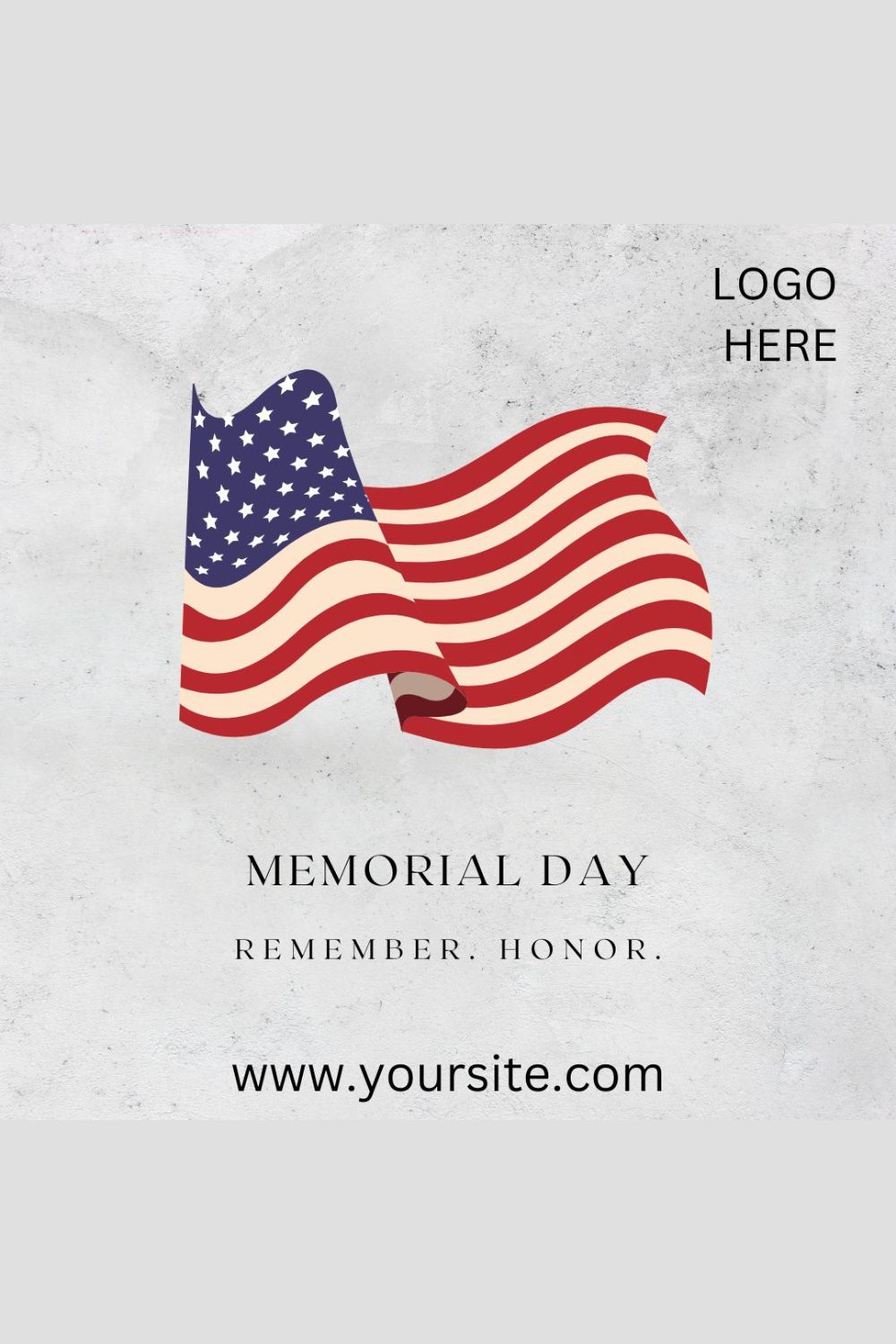 Memorial Day Instagram Post Template pinterest preview image.