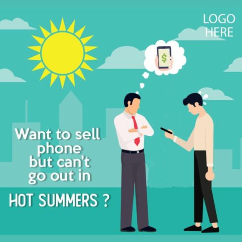 Sell Phone Online Social Media Template cover image.