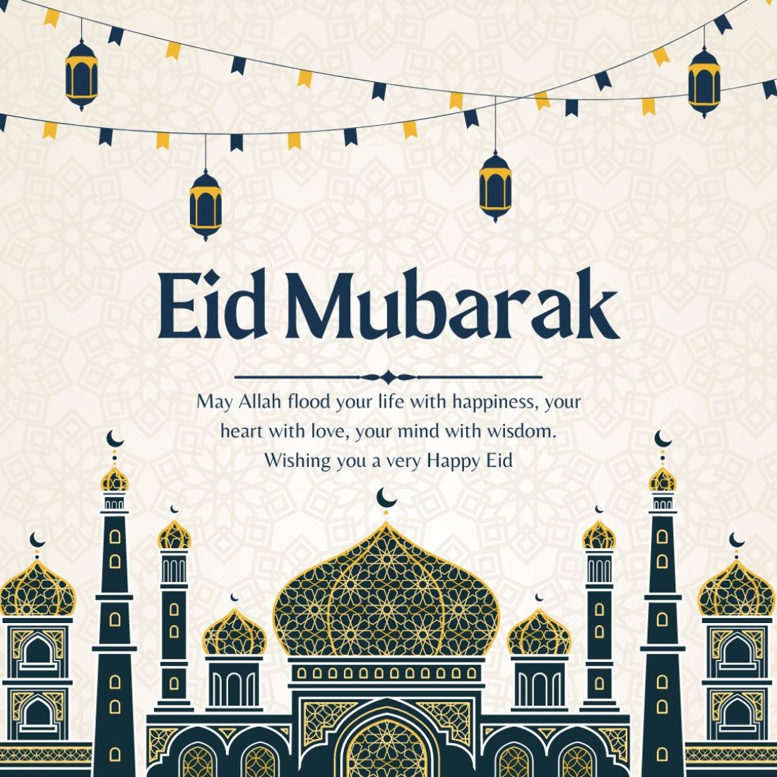 Festival Eid Mubarak Instagram Post Template cover image.