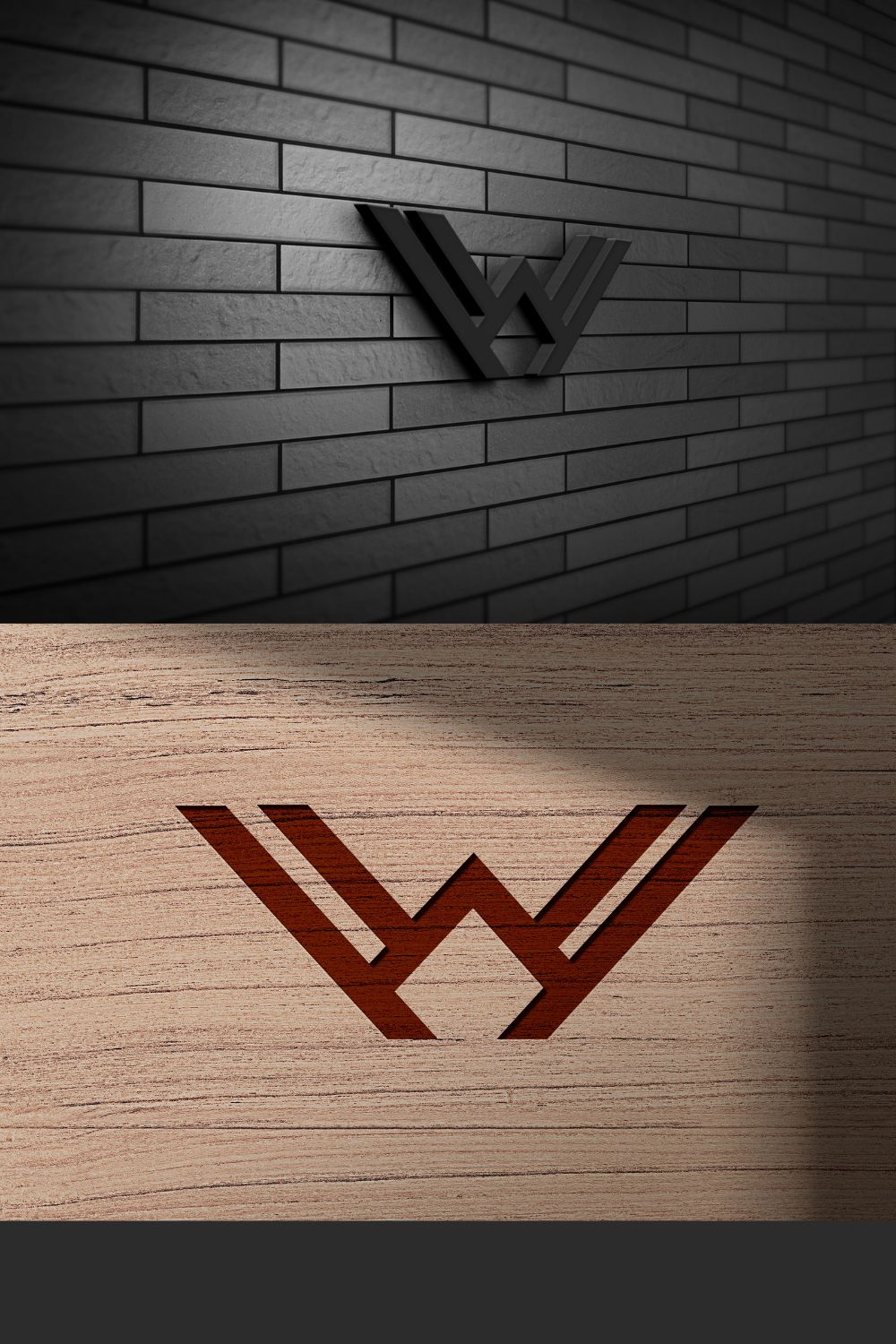 Letter "W" Logo Design - Lettering Logo pinterest preview image.
