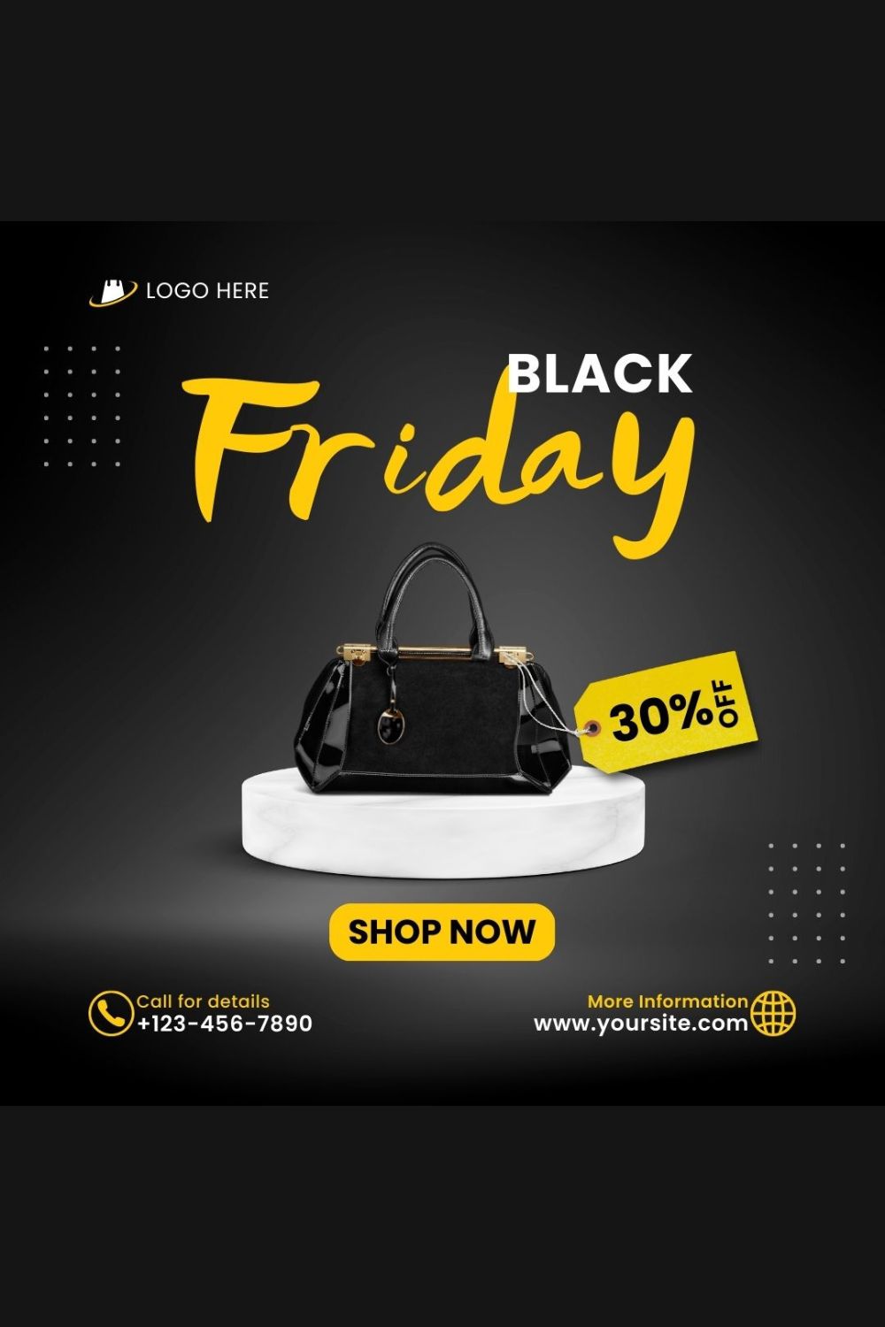 New Black Friday Sale Social Media Template pinterest preview image.