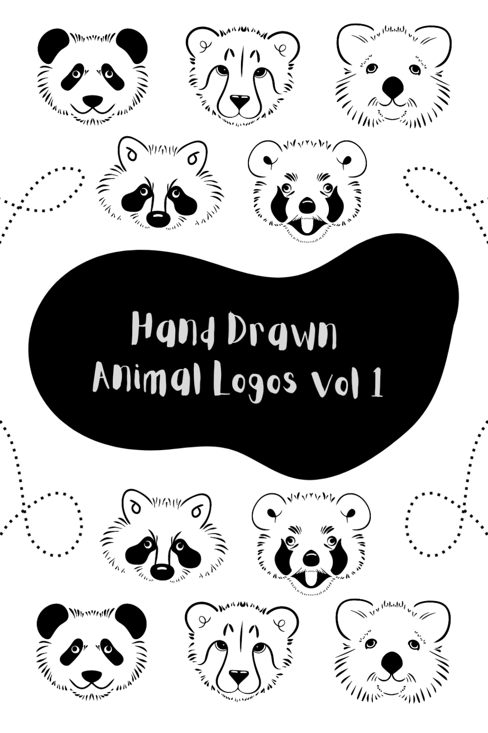 Hand Drawn Animal Logos Vol 1 pinterest preview image.