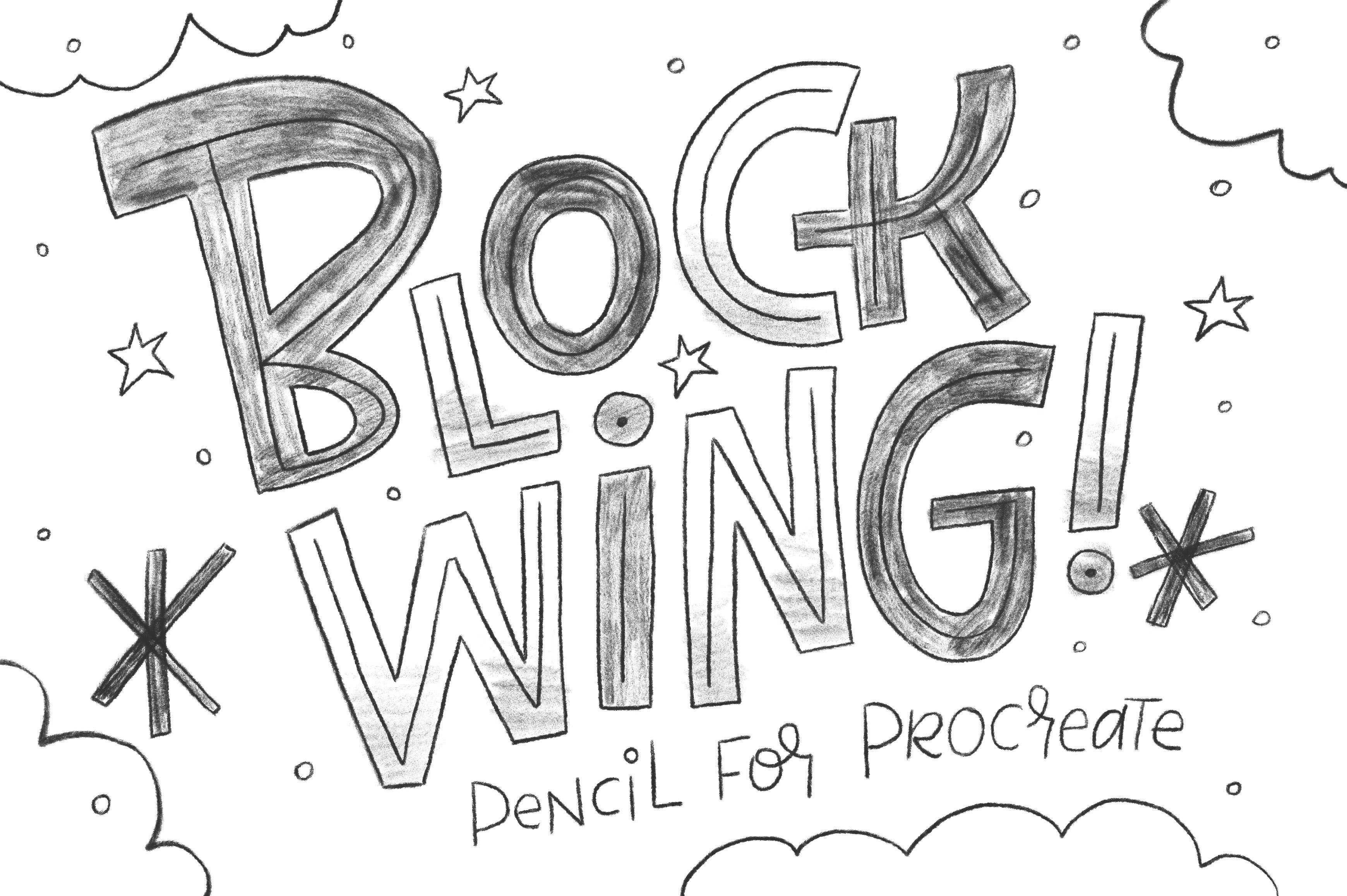 Blockwing Procreate Pencil Brushes preview image.