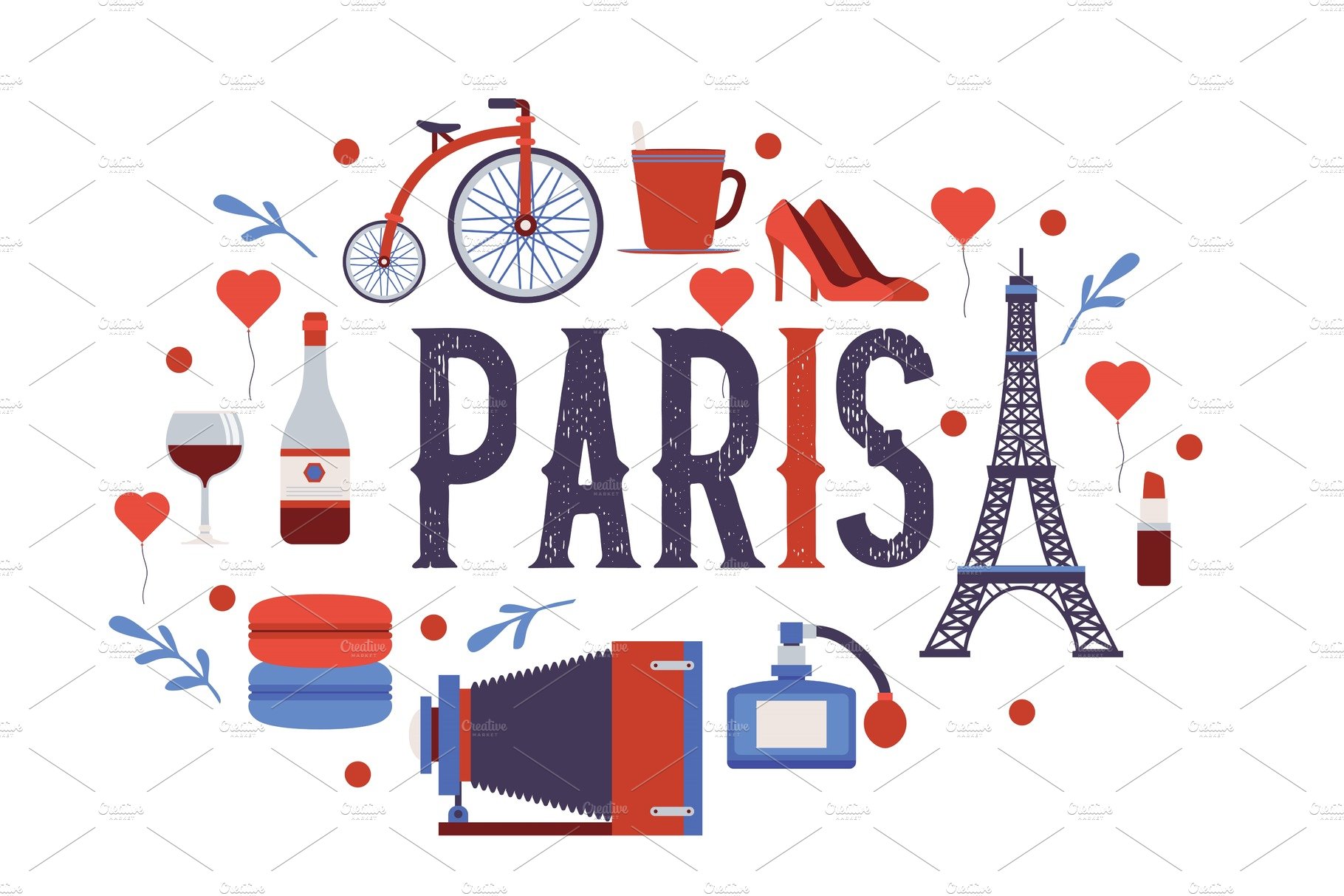 Paris vector pattern french culture cover image.