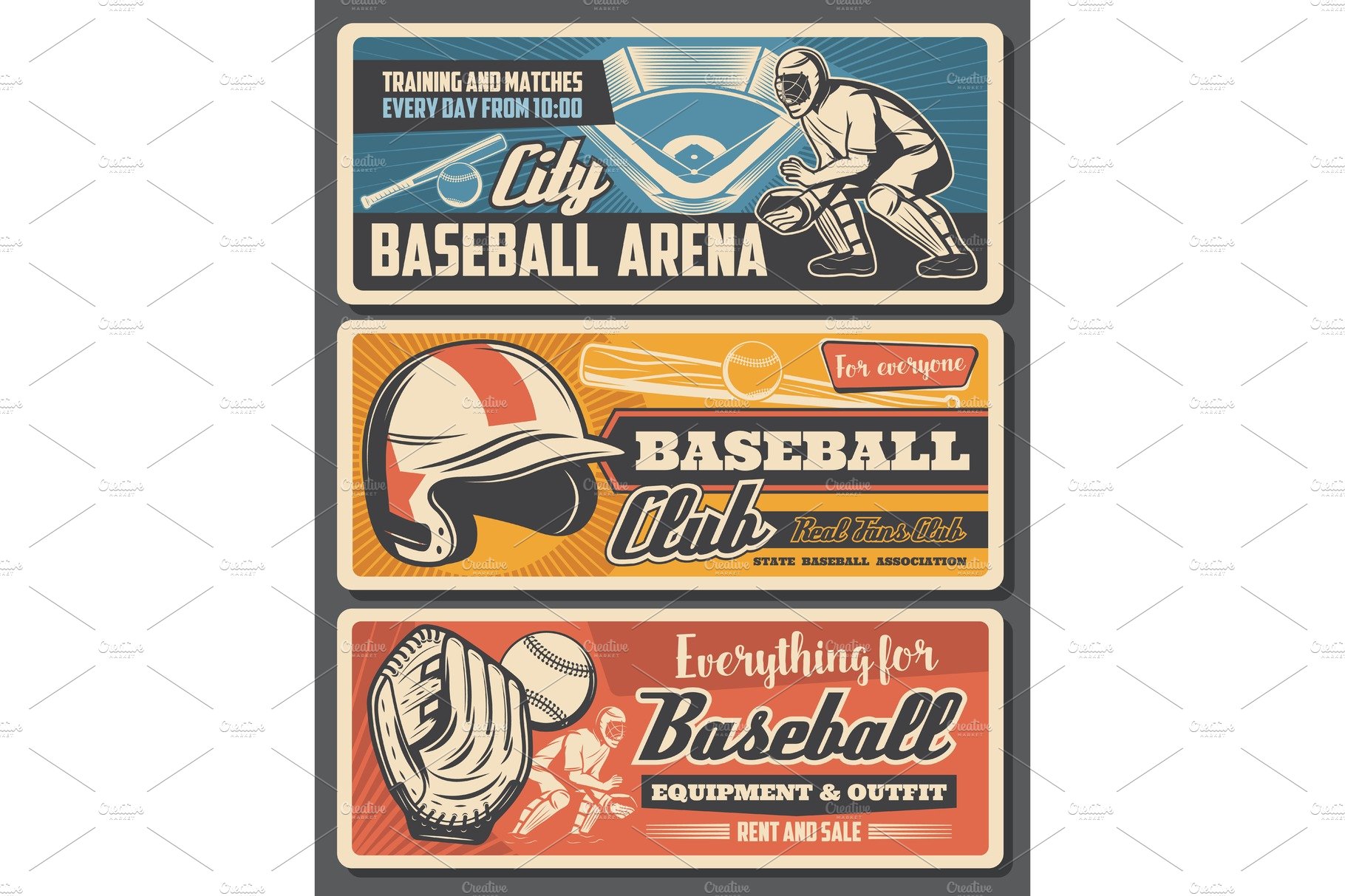 Baseball equipment, players cover image.
