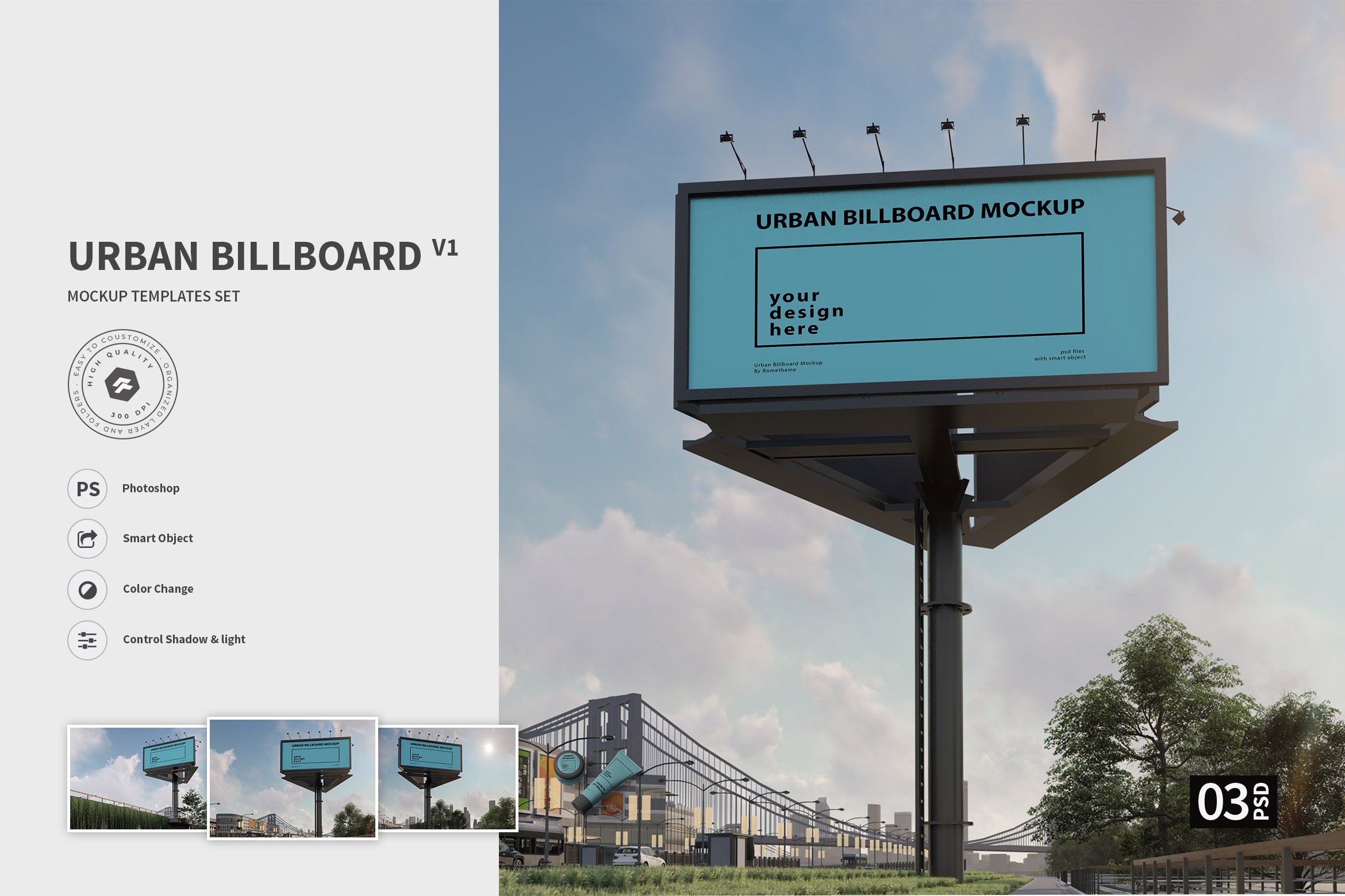 Urban Road Billboard - Mockup vol.02 cover image.