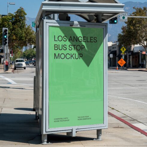 Urban Bus Stop Billboard Mockup PSD cover image.