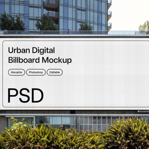 Urban Digital Billboard PSD Mockup cover image.