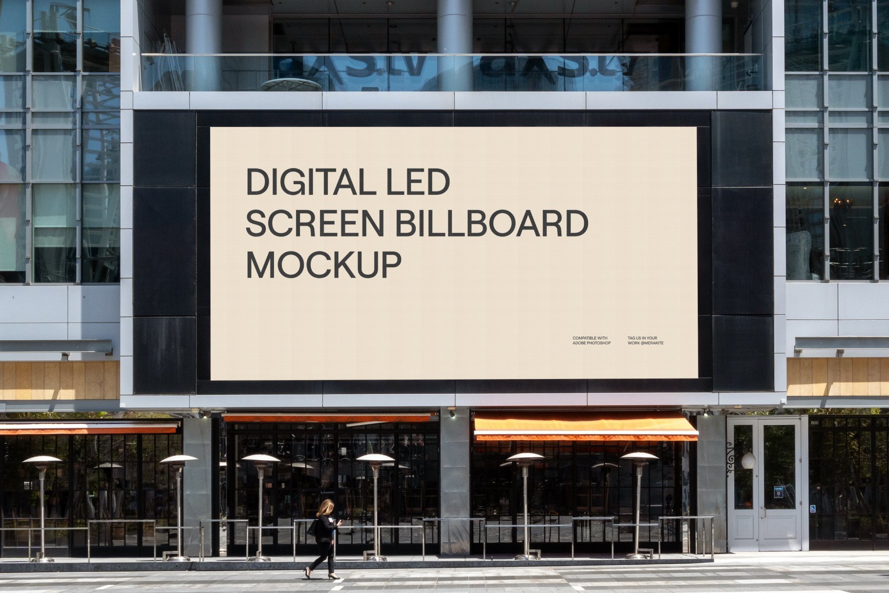 urban digital billboard mockup screen led psd 402