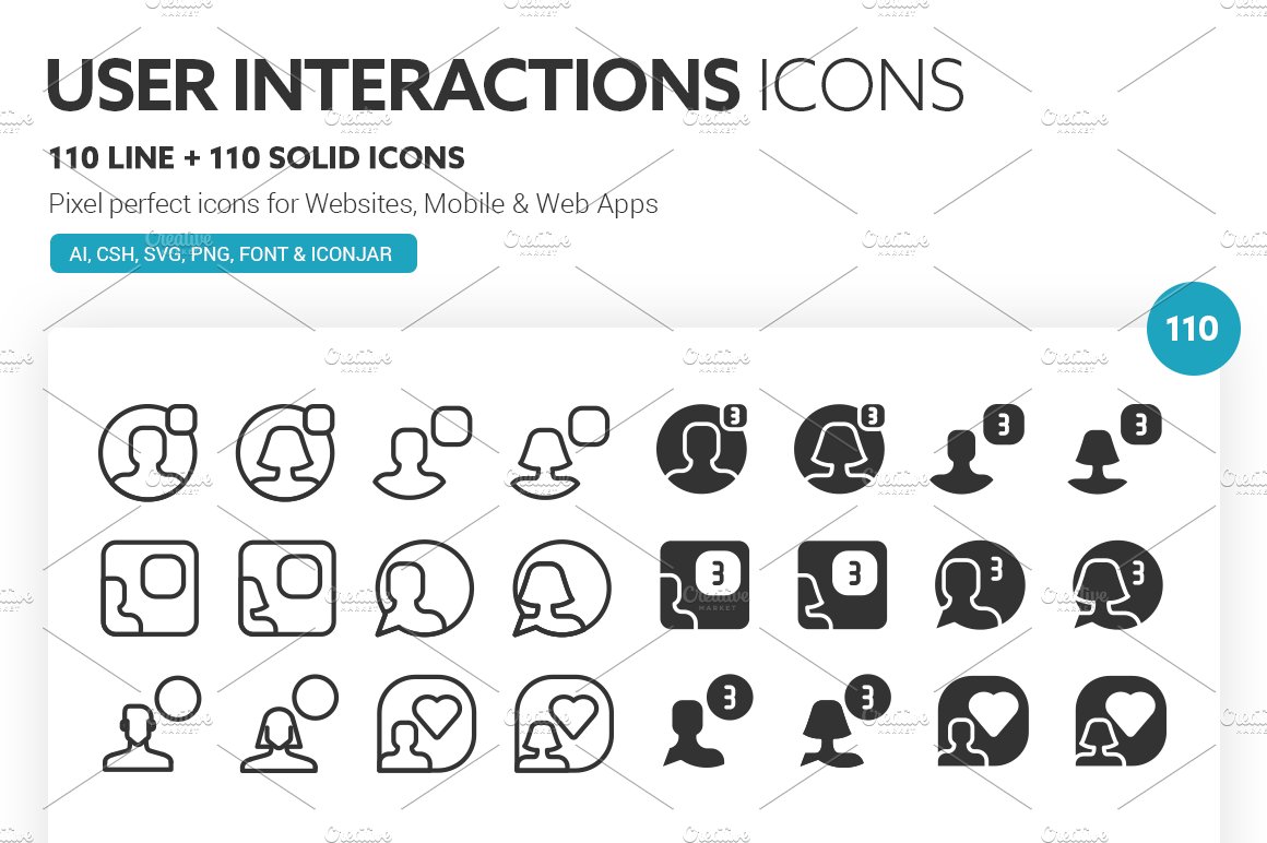 User Interactions Icons cover image.