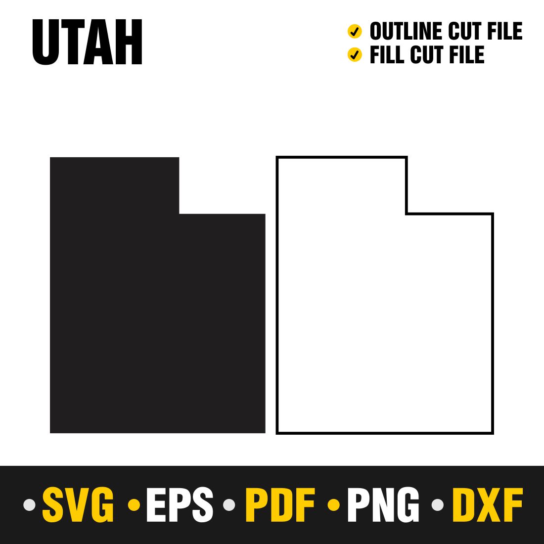 Utah SVG, PNG, PDF, EPS & DXF cover image.