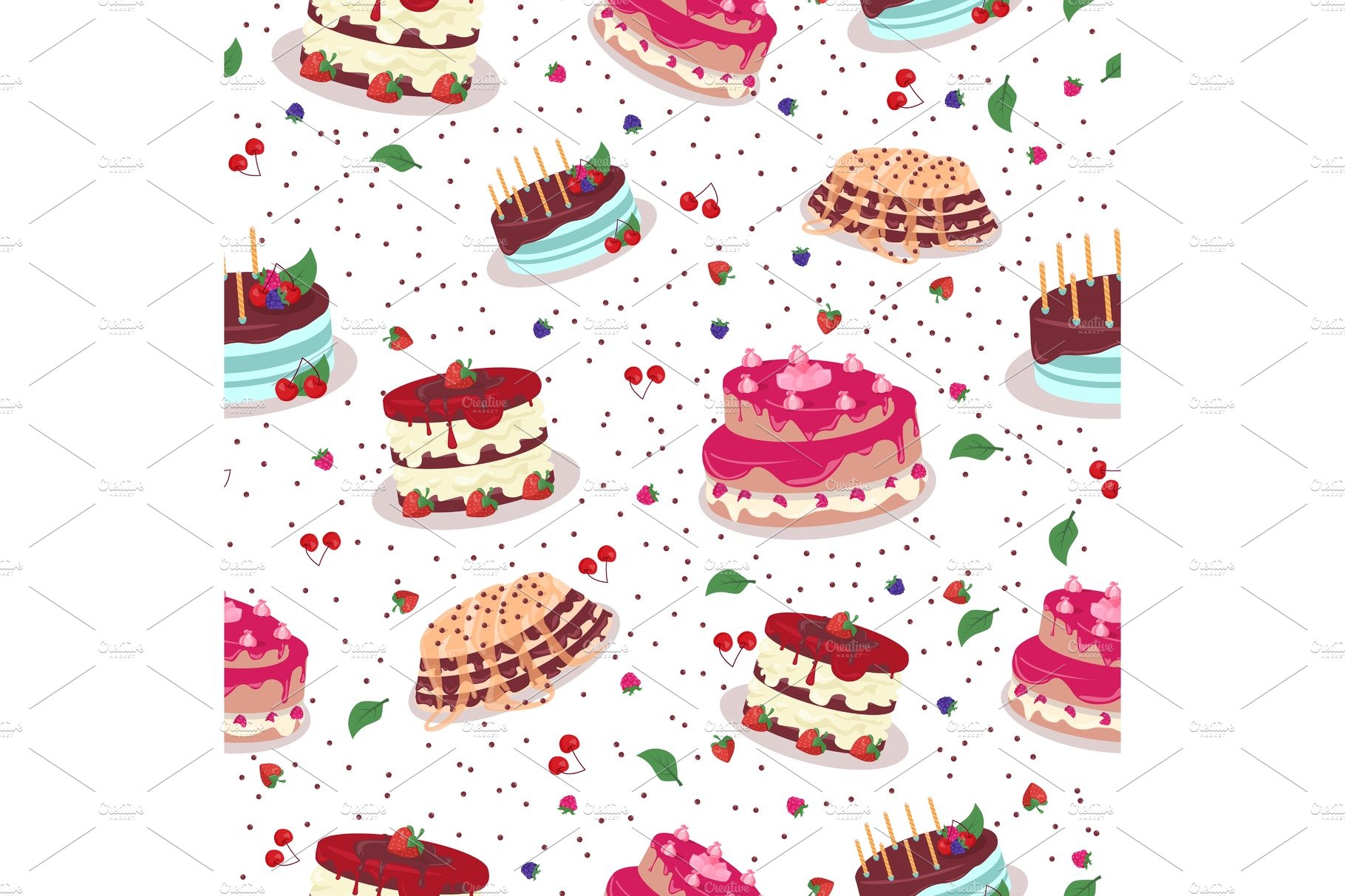 Tasty Celebratory Cakes Vector cover image.
