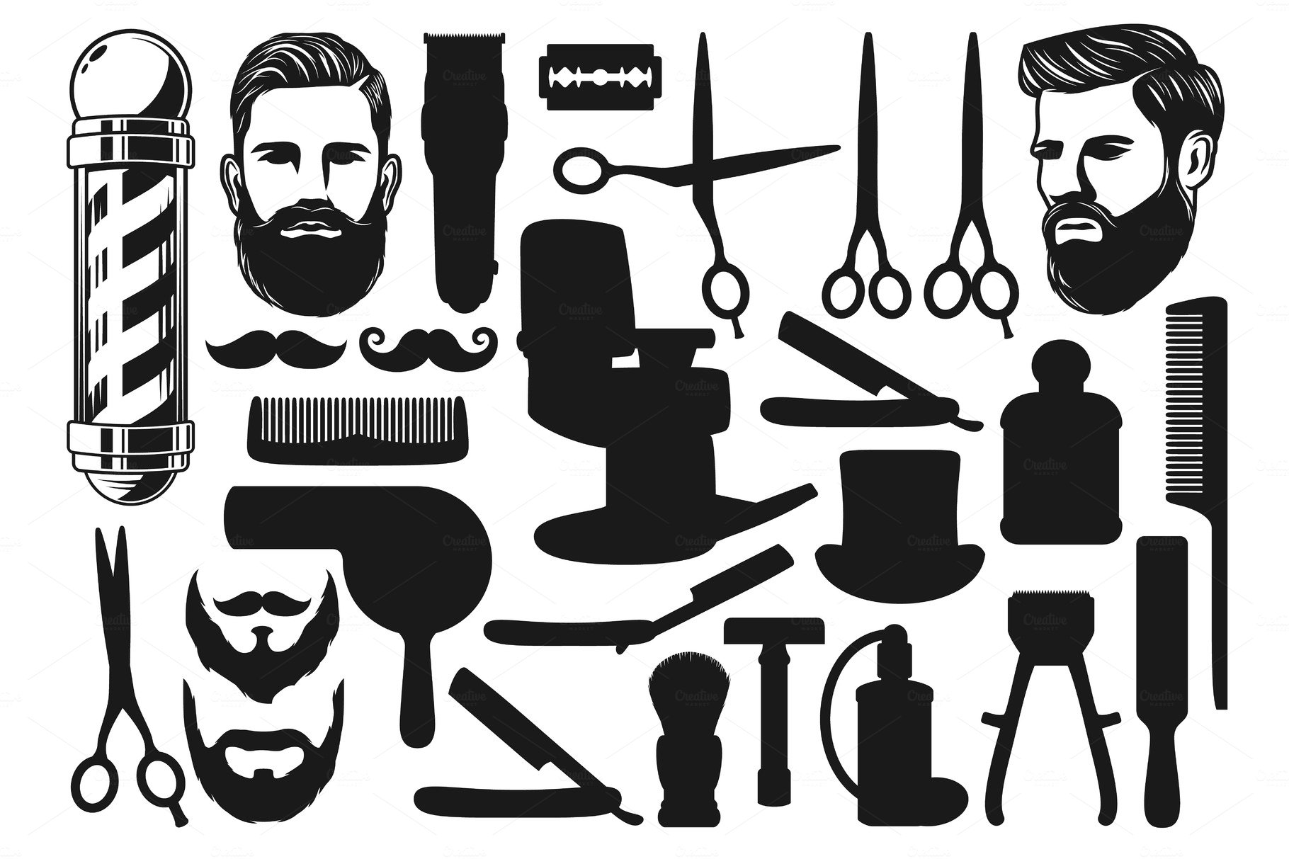 Cutting, shaving, barbershop cover image.