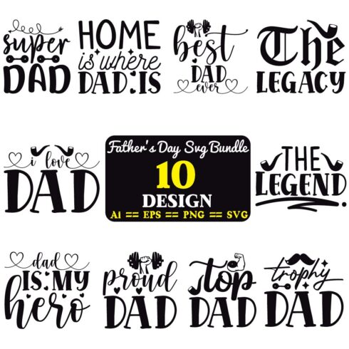 Fathers Day SVG Bundle cover image.