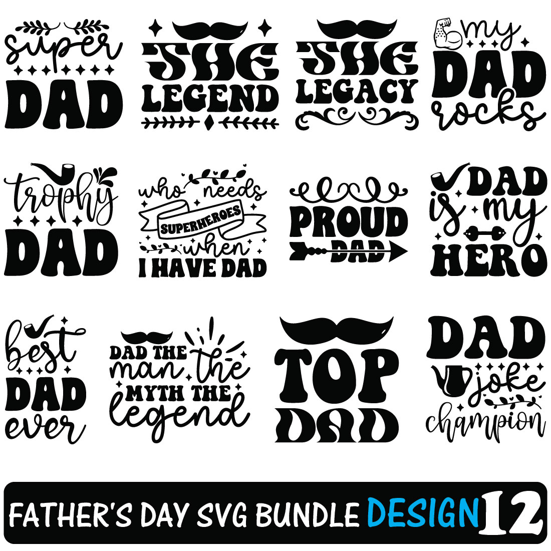 Father's Day SVG Bundle preview image.