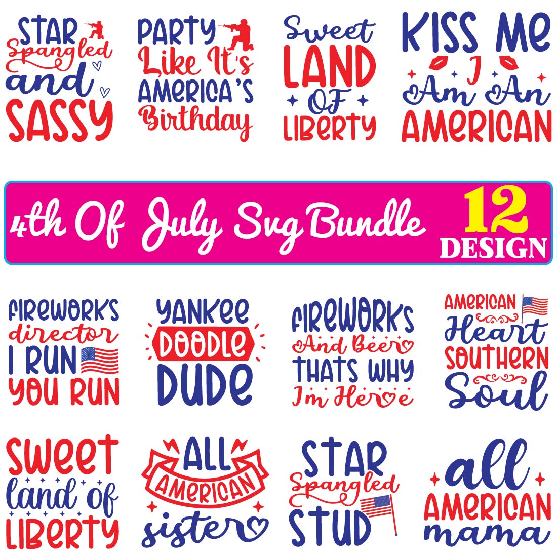 4th Of July SVG Bundle preview image.