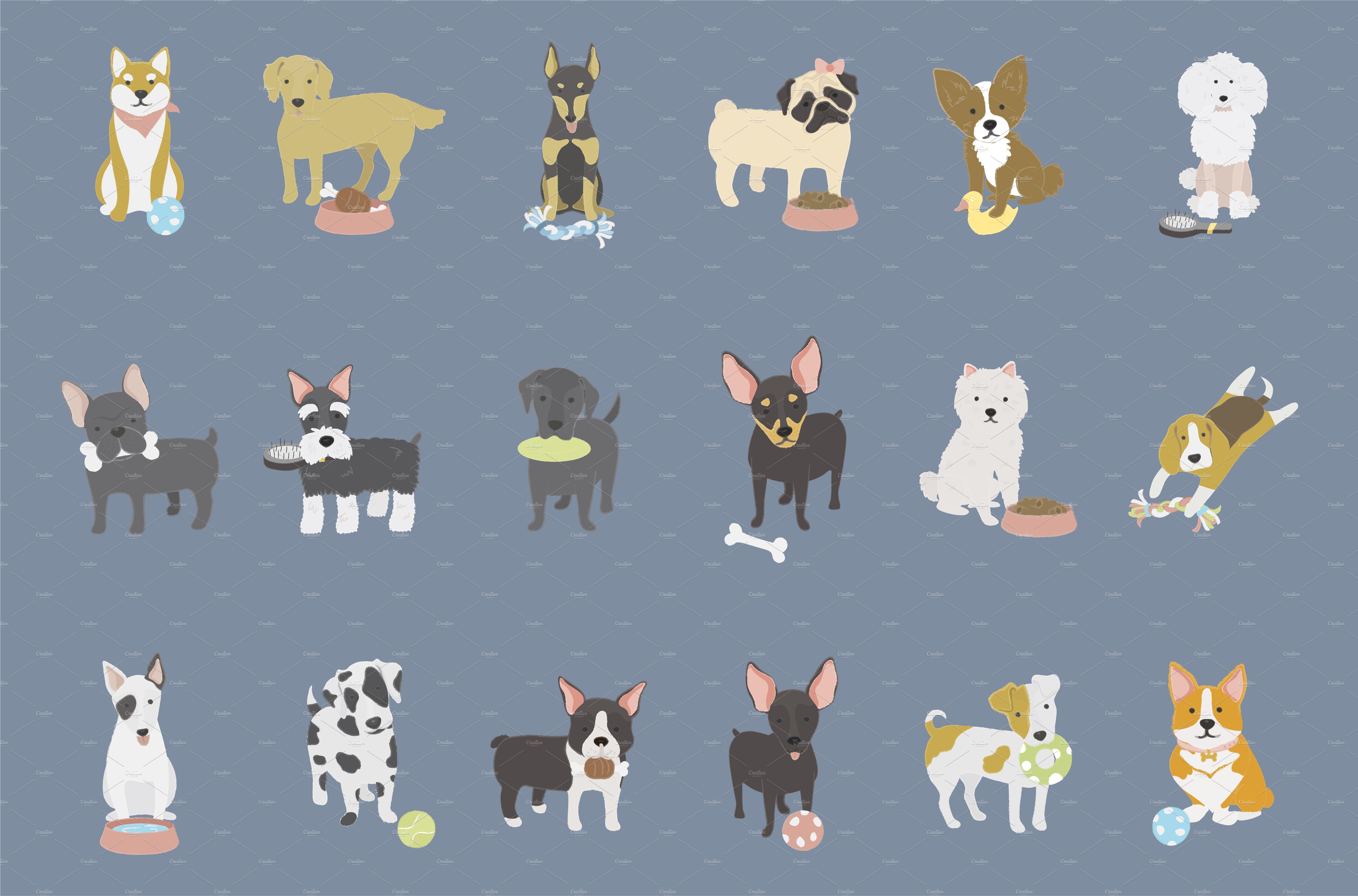 Illustration of dogs collection cover image.