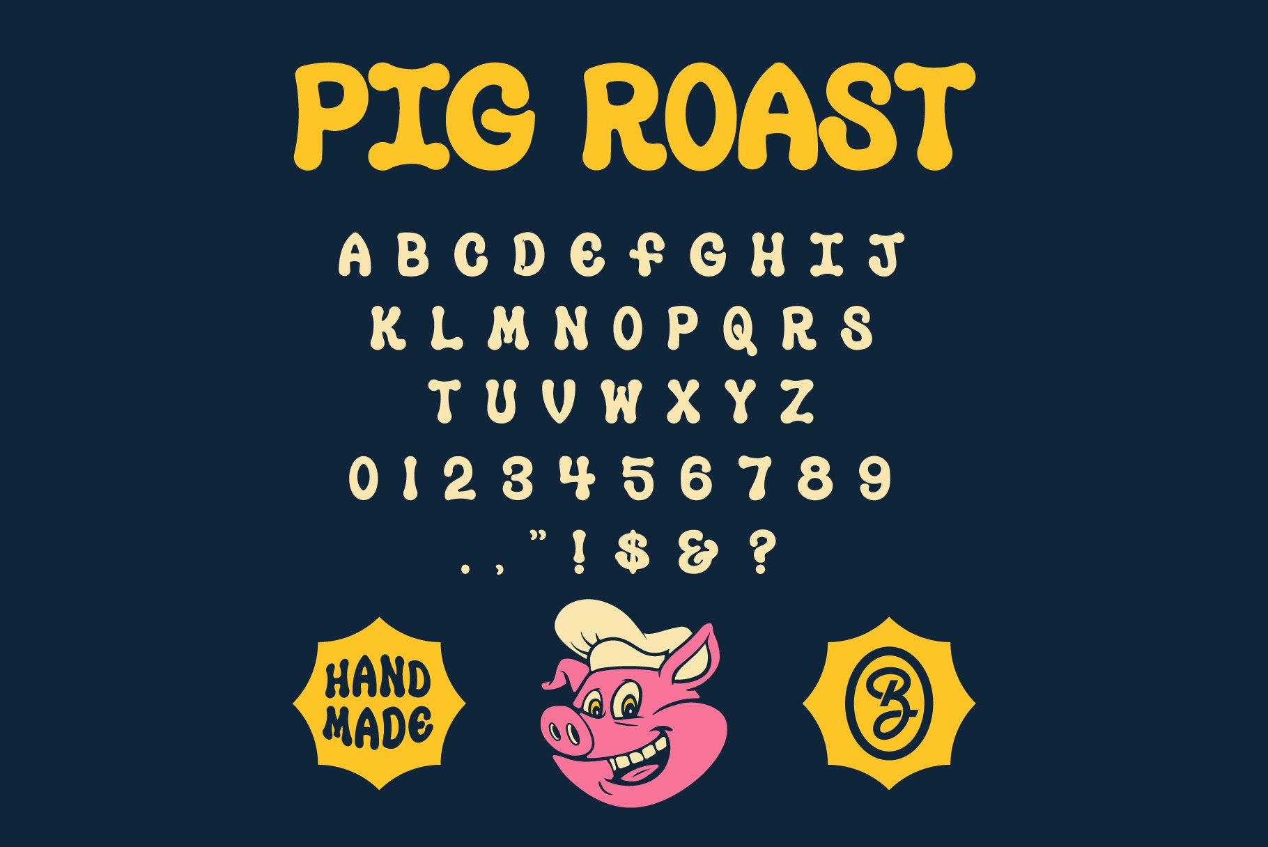 Pig Roast Display Font preview image.