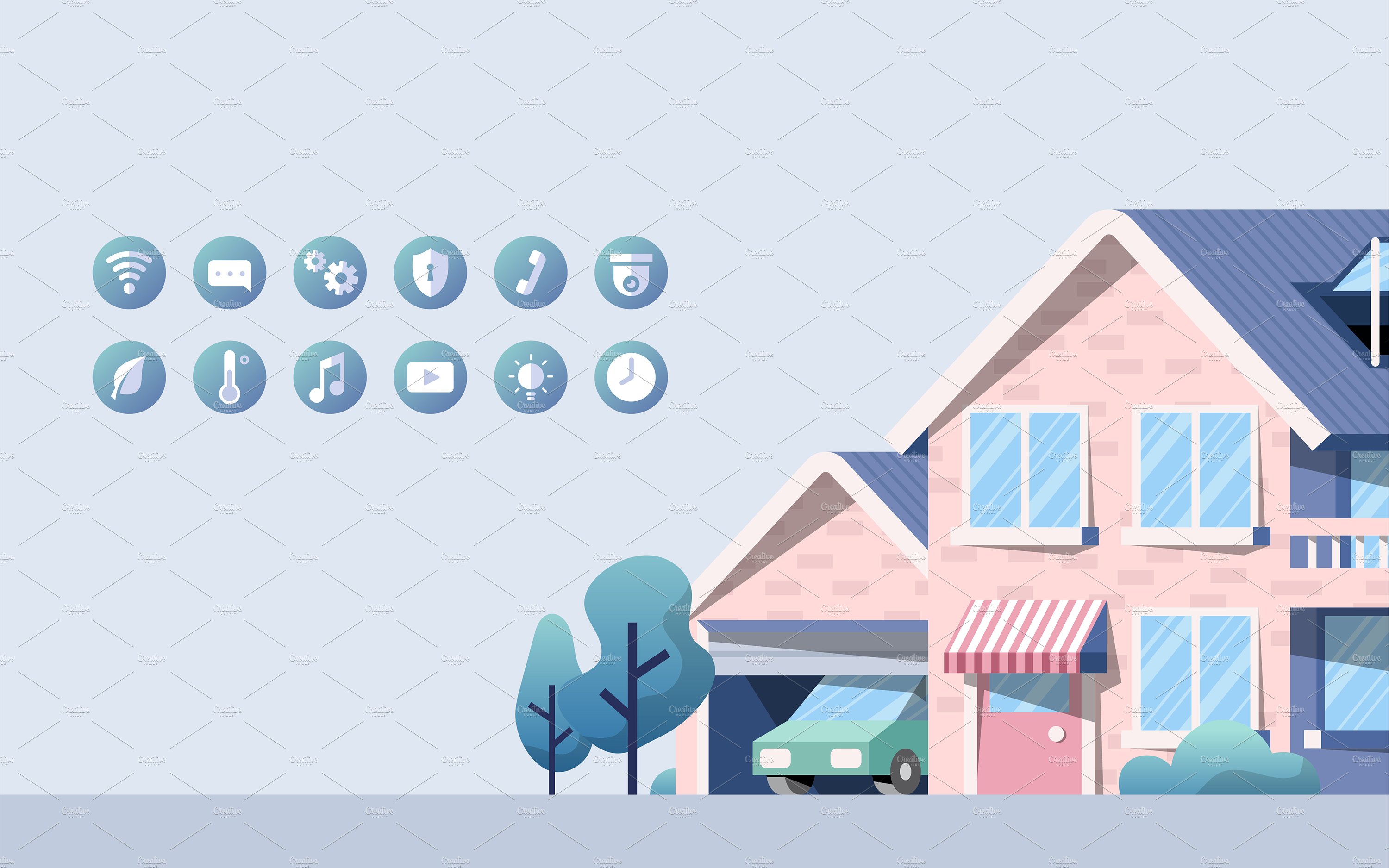 Smart home vector pack with icons cover image.